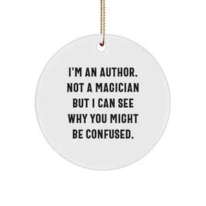 Funny Author Gifts from Men to Authors for Christmas Unique Circle Ornament