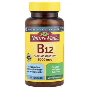 Nature Made Vitamin B12, Maximum Strength, 5,000 mcg, 60 Softgels