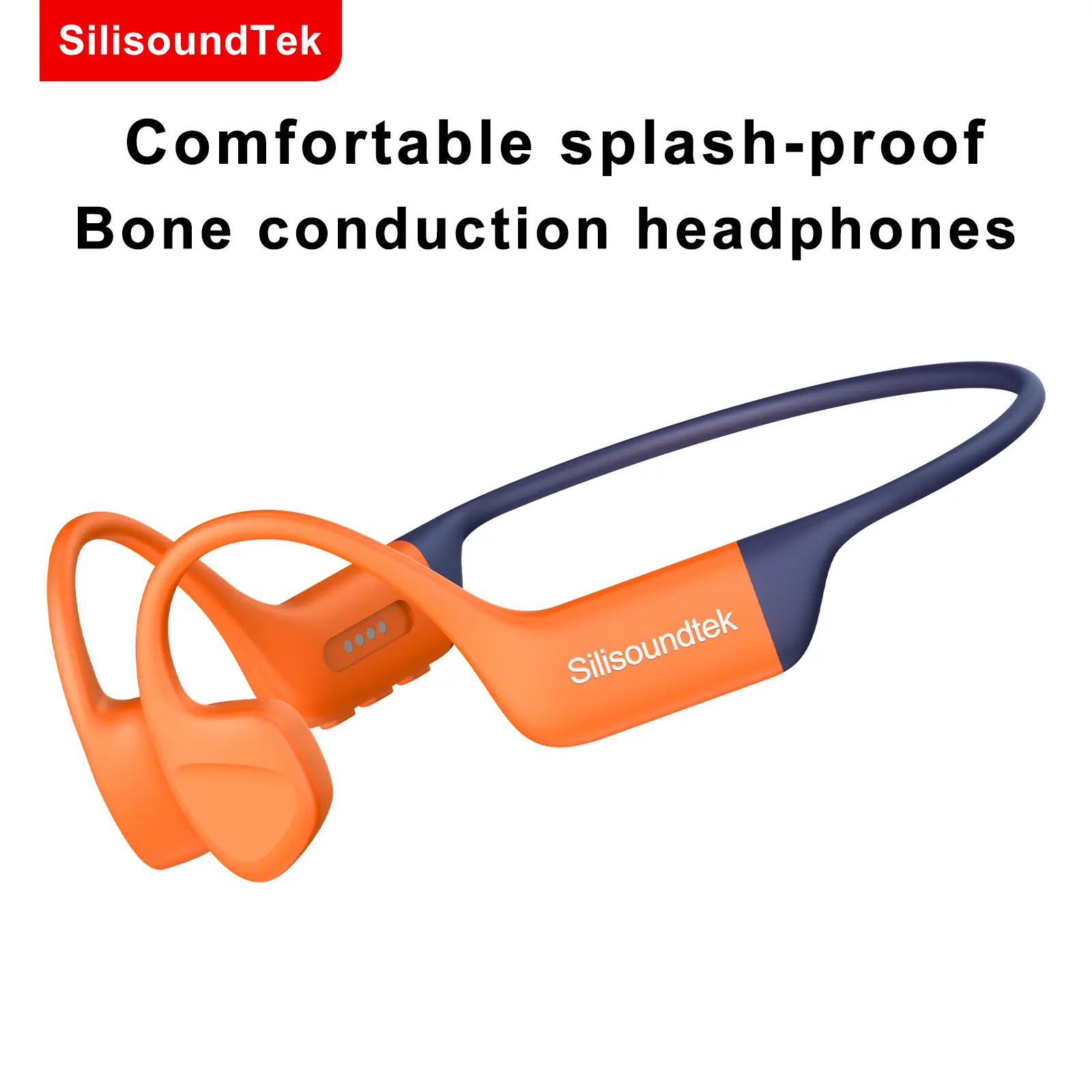 SilisoundTek Low-Profile Wireless Open-Ear Headset - Bluetooth 5.3 Bone Conduction Tech, Air Conduction Design, IPX8 Waterproof Underwater Submersible, 32GB MP3 Player with MP3 Mode, Lithium Ion Long-Lasting Battery, for Swimming, Running