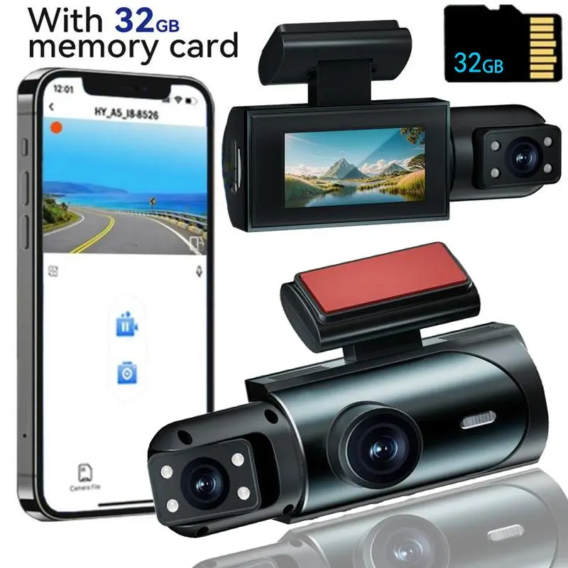 HD 1080P Car Dash Cam,Front &Rear Dual-Lens Car Video Recorder with Night Vision,Dashboard Wide Angle Driving Recorder, Dash Camera for Car, Dashcam, Automotive,Vehicle,Car DVR