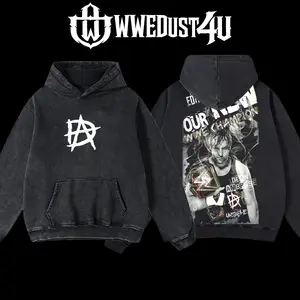 WWEDust4U Retro Vintage Limited Edition Dean Ambrose "Our New Champion" Hoodie 100% Cotton Blend Pre-washed for Softness Classic Menswear - Fabric