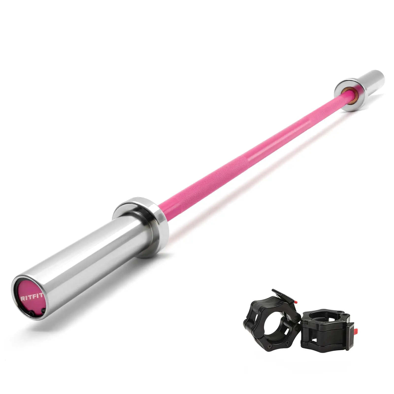 RITFIT 4ft 2-Inch Standard Olympic Barbell - 350lbs/500lbs Capacity Barbell Weights for Squat, Deadlift - Home Gym Strength Training Equipment, Standard Barbell