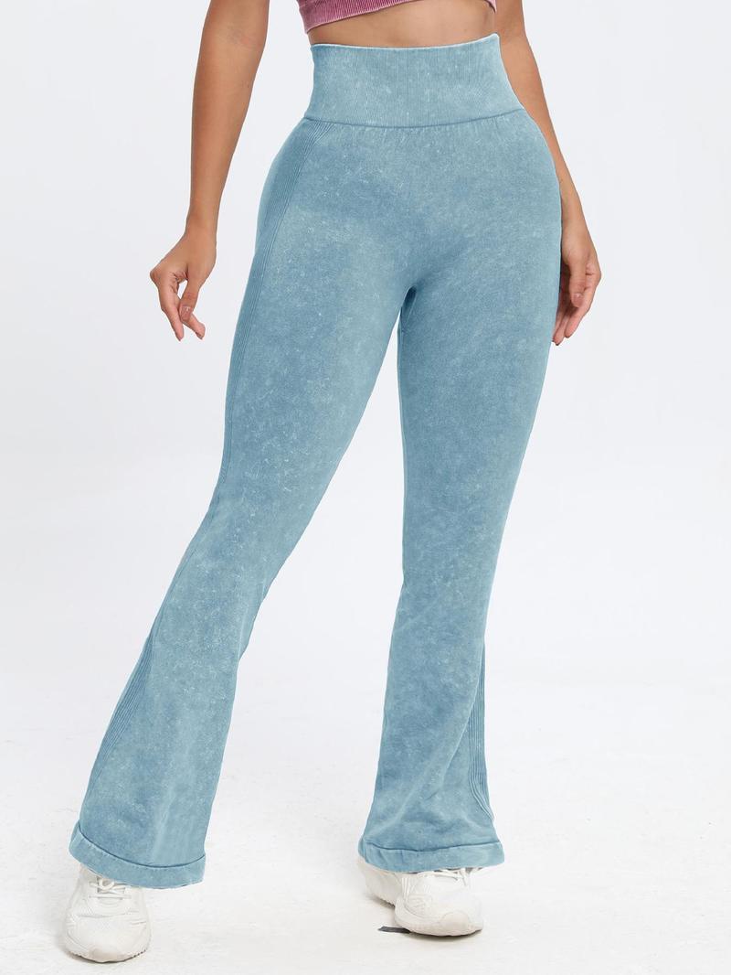 Women's Butt Lifting Flare Leggings Long Length Hidden Scrunch Athletic Outfit with Elastic Waist Yoga Pants for Gym & Casual Wear - Activewear Fitness