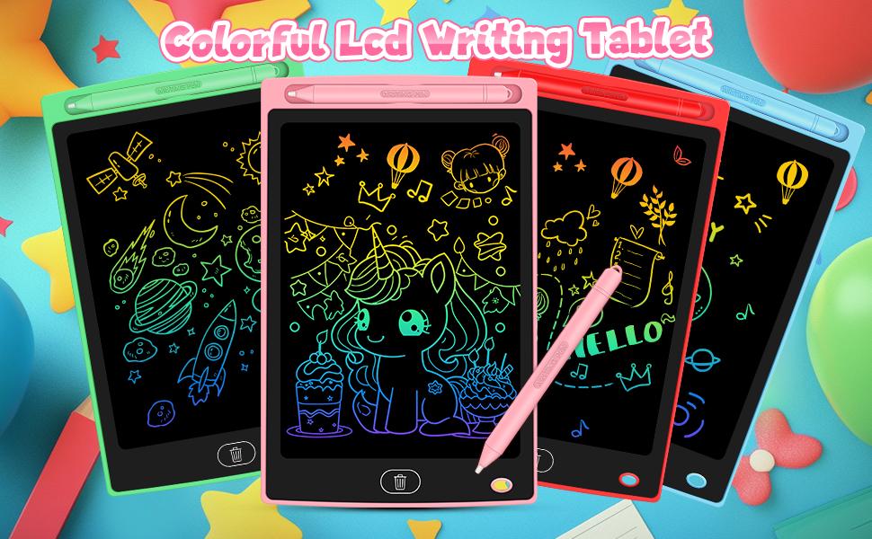 LCD Writing Tablet for Kids - Erasable and Reusable Toddler Doodle Board in 8.5 inch, Ideal Drawing Pad for Educational Learning Toy for Ages 3-8, Perfect Gift for Girls Boys LCD Writing Tablet for Kids - Erasable and Reusable Toddler Doodle Board in 8.5 inch, Ideal Drawing Pad for Educational Learning Toy for Ages 3-8, Perfect Gift for Girls Boys