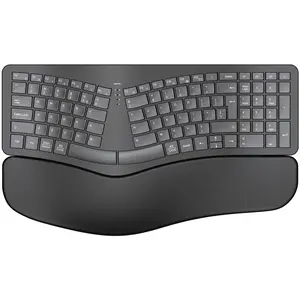 Wireless Ergonomic Keyboard, Split Keyboard with Wrist Rest, Full Size 2.4G USB Computer Keyboard, Compatible with Windows, Mac OS, PC Computer/Laptop