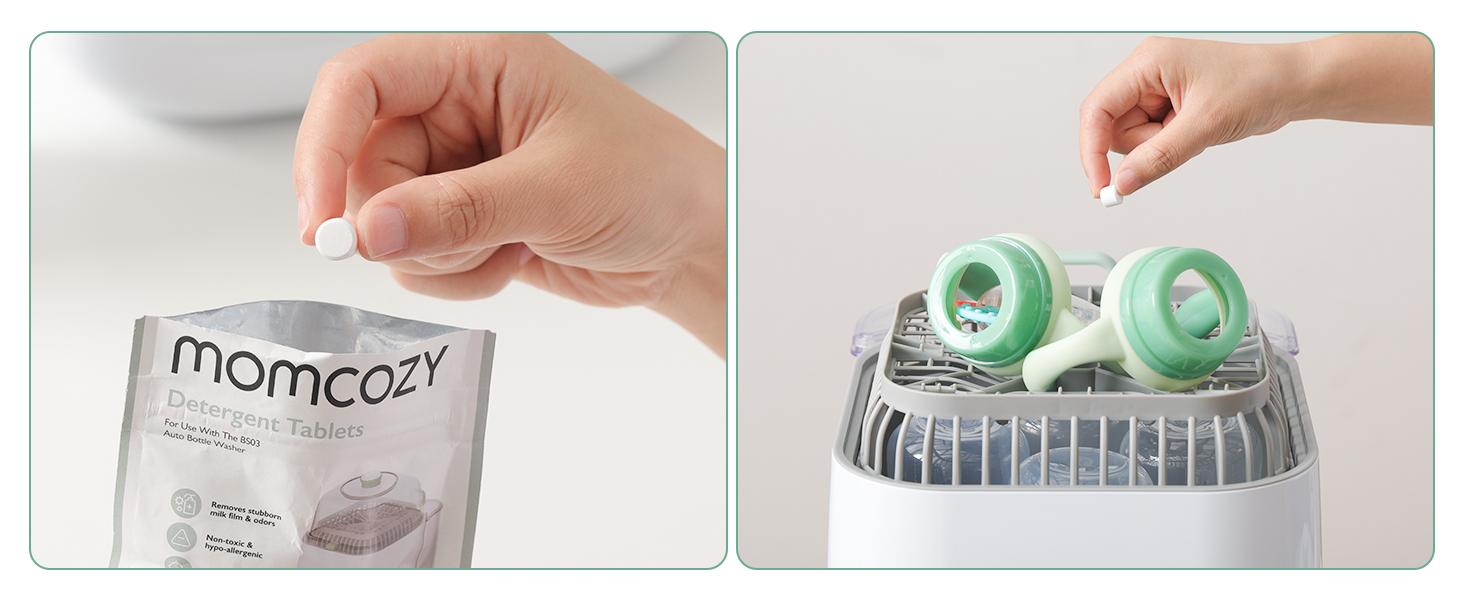 Momcozy Official Washing Block for Momcozy KleanPal Pro Baby Bottle Washer, 120 Detergent Tablets