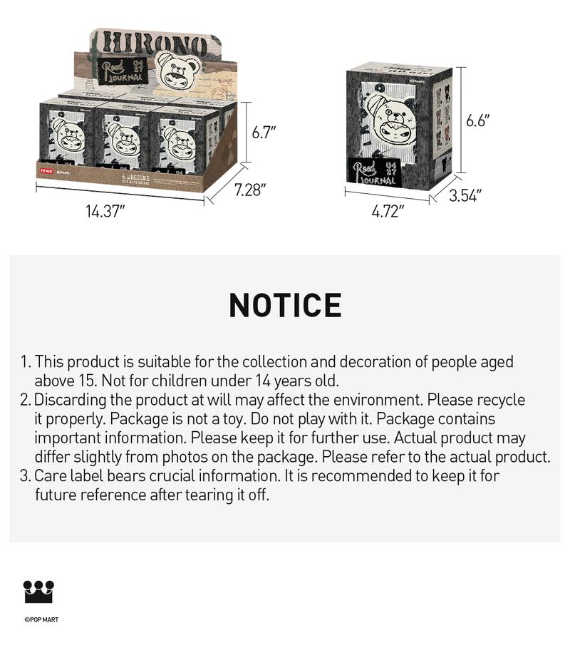 POP MART Hirono Road Journal Series-Plush Doll Pendant Blind Box, Collectible Toys, Valentine’s Day Gifts