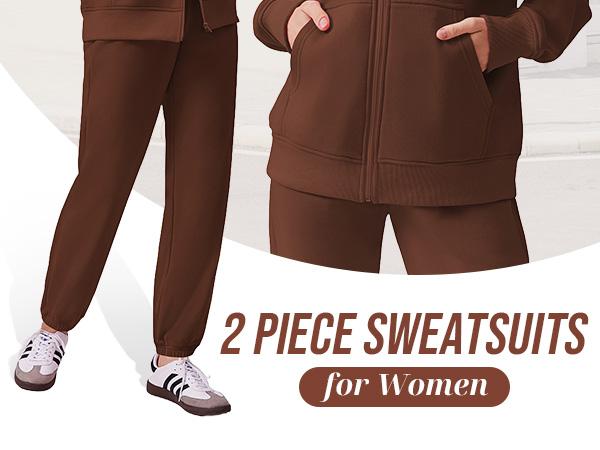 PINSPARK 2 Piece Sets for Women Fleece Sweatsuits Zip Up Hoodie Sweatshirts Drawstring Jogger Sweatpants With Pockets 2024 sportswear PINSPARK 2 Piece Sets for Women Fleece Sweatsuits Zip Up Hoodie Sweatshirts Drawstring Jogger Sweatpants With Pockets 2024 sportswear