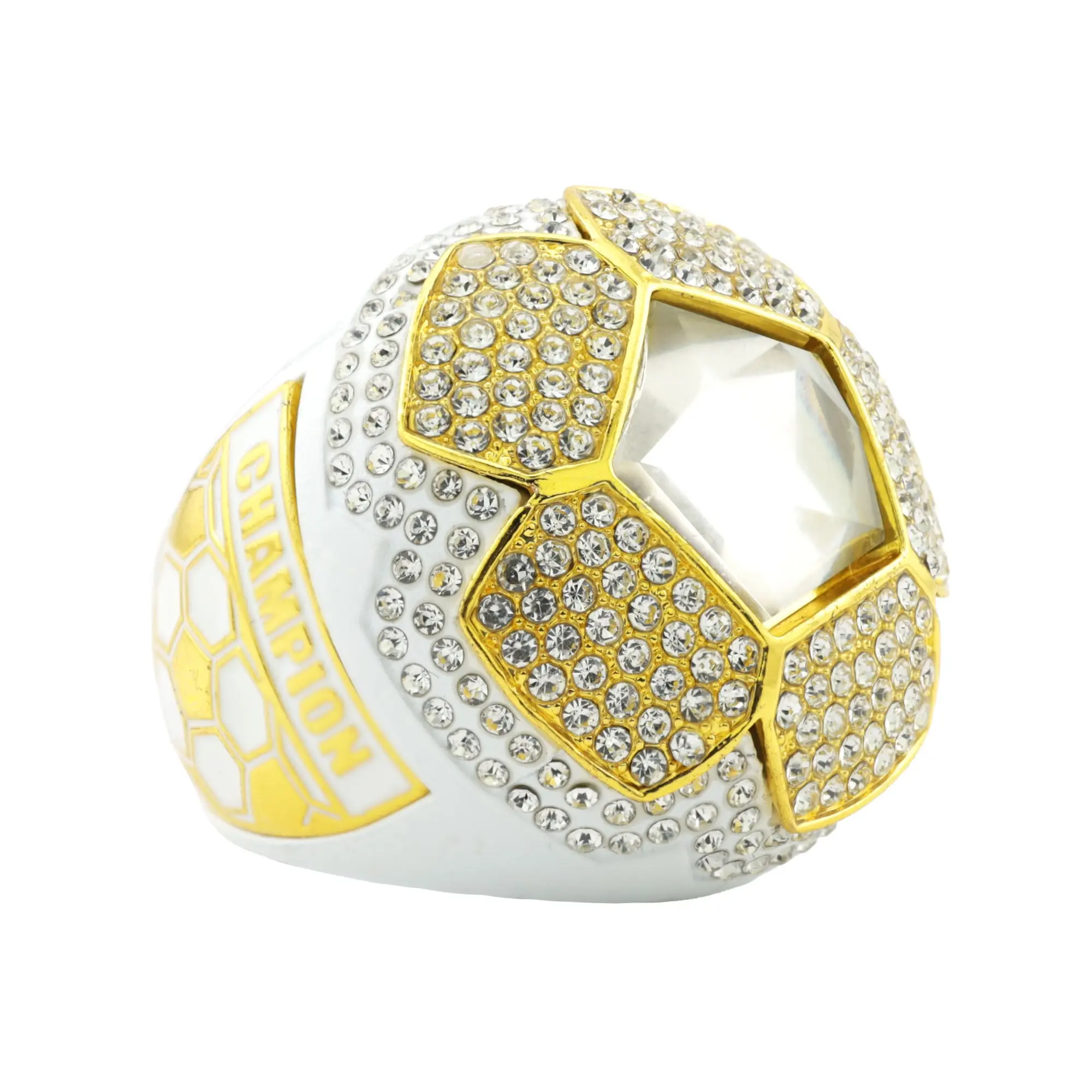 Soccer25 White&Gold Champions Ring
