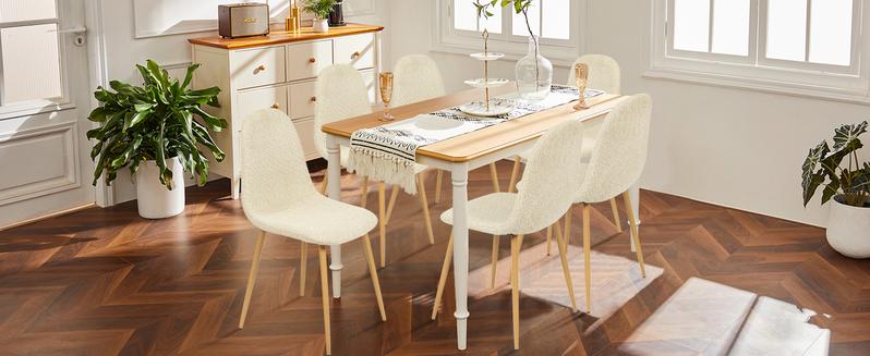 Homy Casa Charlton Suede Dining Chairs Light Luxury Ergonomic Design for Living Room & Lounge Use Foam Interior Seater Furniture