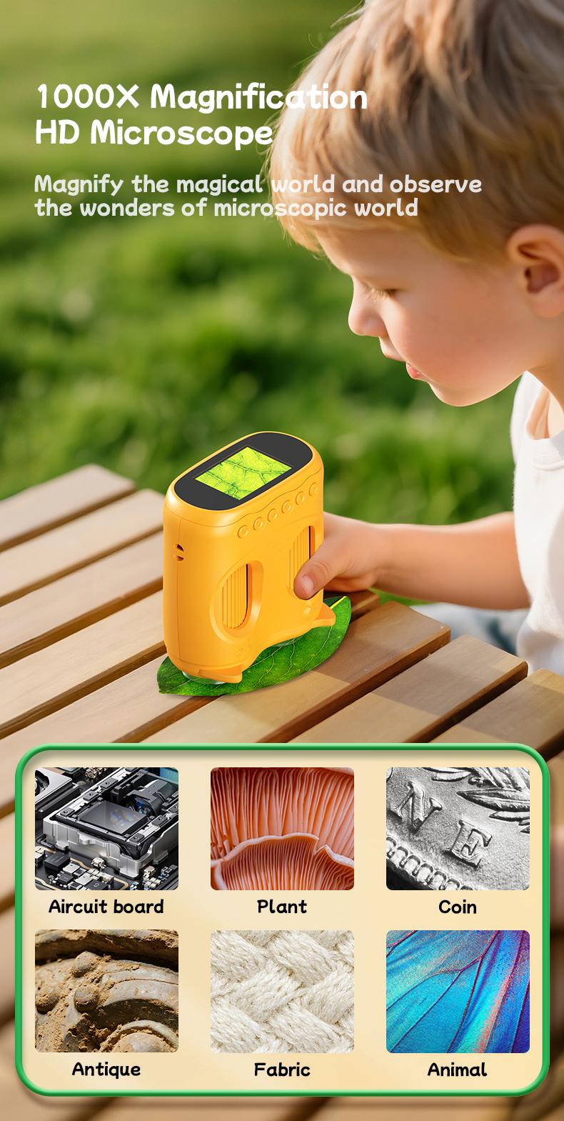 INSKAM Two-In-One Kids Telescope&Microscope 3M-1000M Distance Telescope 1000X Magnification 4K Microscope Manual focus Type-C Powered STEM Device for 3-12 Years Boys Girls INSKAM Two-In-One Kids Telescope&Microscope 3M-1000M Distance Telescope 1000X Magnification 4K Microscope Manual focus Type-C Powered STEM Device for 3-12 Years Boys Girls