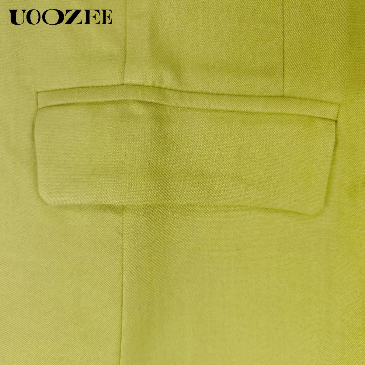 UOOZEE Women's 2025  (Only Top) Trendy Stylish Green Blazer Jacket, New Fashion Spring Autumn Winter Loose Clothing Luxury Blazers, Streamer Floral Embroidered Long Sleeves Lapel Blazer(Women with Broad Shoulders Can Order One Size Larger) SpringStatement