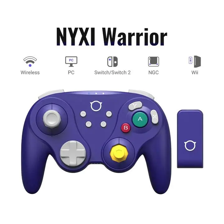 NYXI Warrior Purple Bluetooth Controller for Switch/Switch2/Phone/PC/Wii – 10H Battery, HD Rumble & Back Paddles, Perfect Gift for Gamers Console Adjustable Joystick Mechanical Micro Rechargeable Turbo Wired,back to school,back to school haul