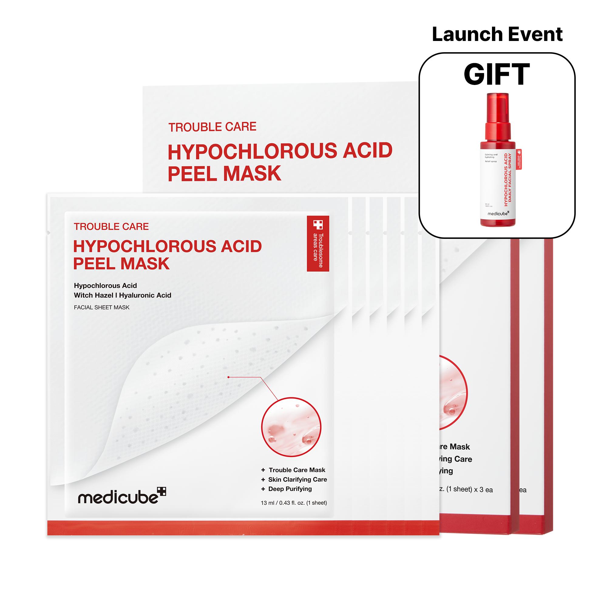 [NEW] [medicube] Hypochlorous Acid Peel Masks | Peel-Off Sheet Mask for Excess Sebum & Pore Care | Panthenol, Hyaluronic acid for Hydrating & Pore-Refining Care | Korean Skincare, (13ml / 0.43 fl. oz. X 3ea)