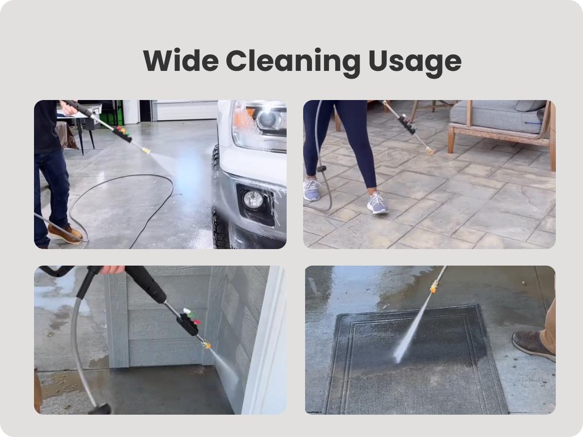 Giraffe Tools Grandfalls Retractable 2900 PSI & 2.2GPM Pressure Washer Essential with 100ft 2X Lower Noise for quite, Replaceable Hose 4 Spray Nozzles Easy Cleaning Anywhere