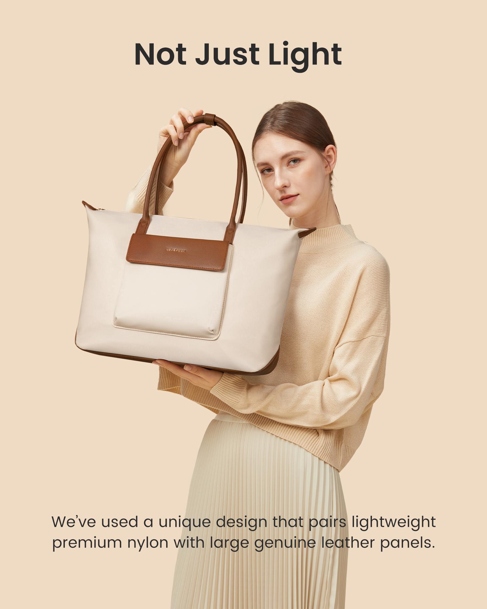 LOVEVOOK Grace Laptop Tote Handbag for Women,Large-capacity Dumpling Bag,Fashionable Versatile Hobo Bag,Waterproof and Breathable Nylon and Genuine Leather,with a functional pouch,Suitable for Daily Commute and various occasions,TikTokShopSpringStatements LOVEVOOK Grace Laptop Tote Handbag for Women,Large-capacity Dumpling Bag,Fashionable Versatile Hobo Bag,Waterproof and Breathable Nylon and Genuine Leather,with a functional pouch,Suitable for Daily Commute and various occasions,TikTokShopSpringStatements