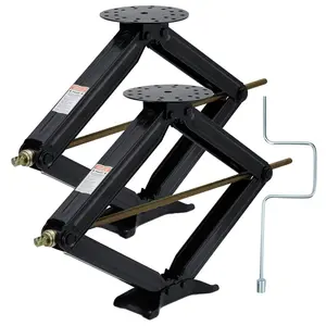 Garvee 2-Pack 5000 LBS Heavy Duty RV Stabilizer Jacks, 30" Adjustable Camper Trailer Scissor Jacks with Crank Handle, 4"-30" Lift Height, Powder-Coated Steel for Travel Trailer, RV, Camper