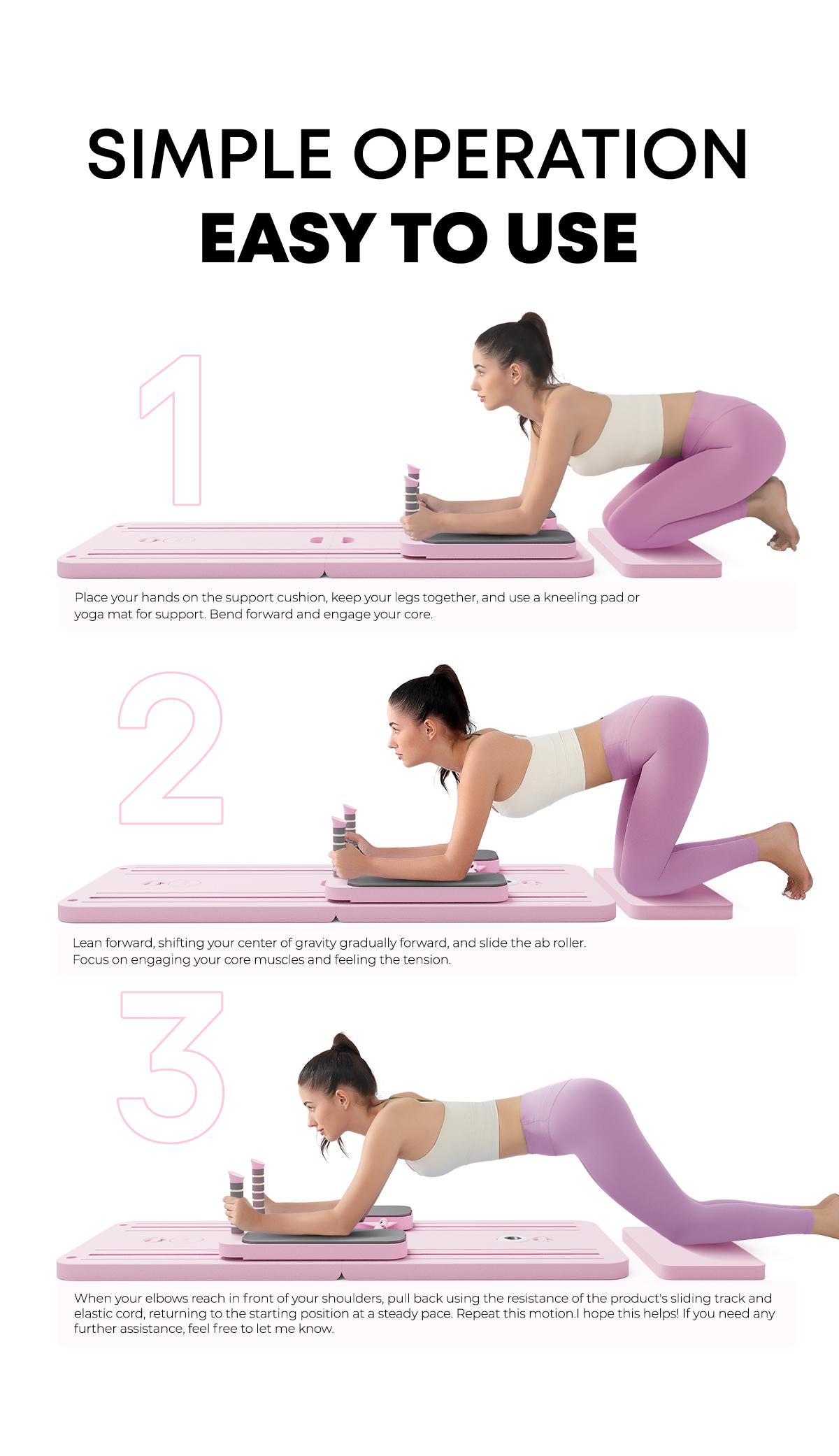 4.0 New Upgrade ZENROUS Pilates Board, Multi-functional Ab Exercise Board, Foldable Home Pilates Reformer, Maximum Load 300 lbs Fitness Board with Kneeling Pad and Timer, Abs Workout Equipment for Abdominal & Core Strength Training Springtok