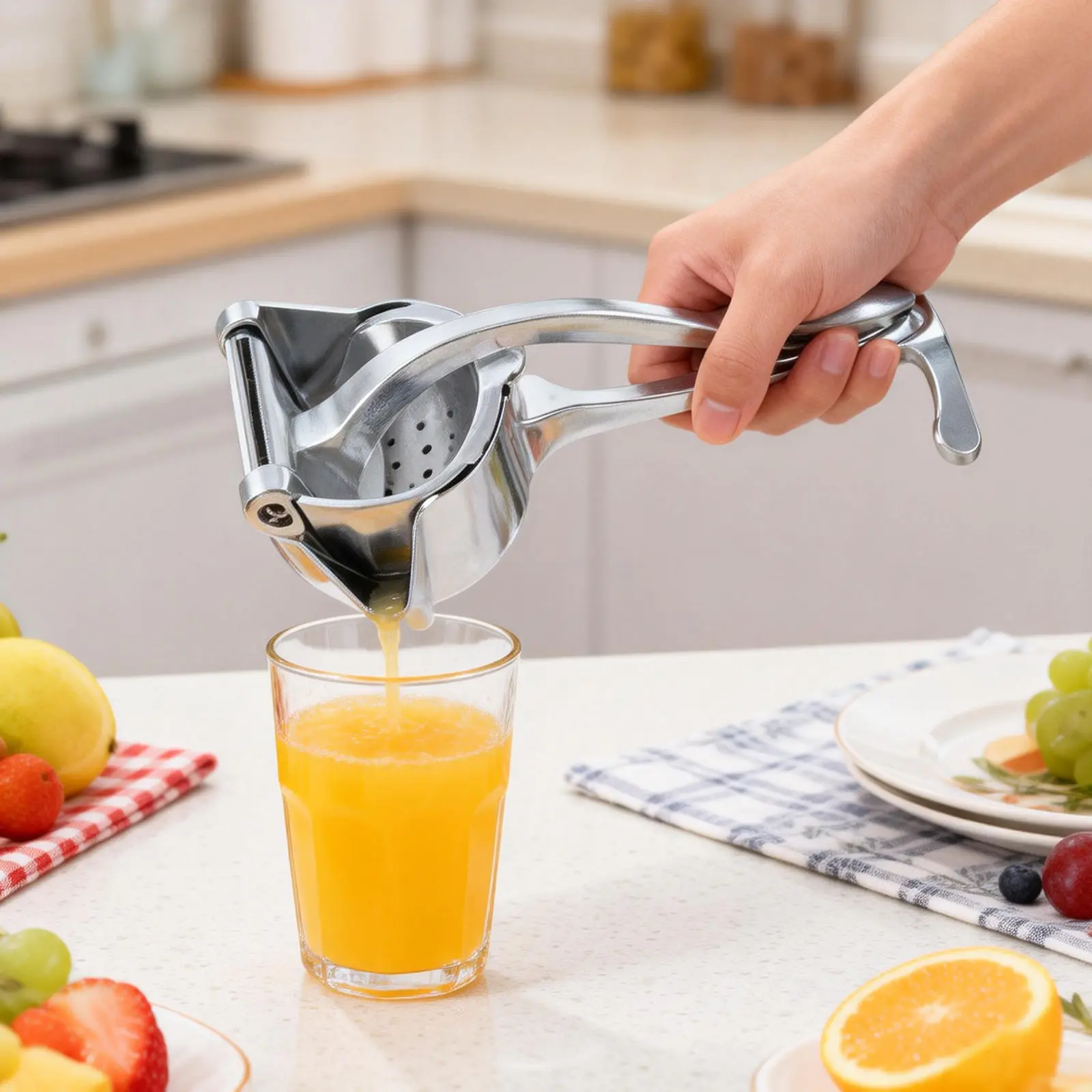 Manual Fruit Juicer - Kitchen Utensil & Gathering Essential, Fresh Juice Extractor Suitable for Outdoor Picnics & Restaurant Use, Utensils, Juicer Hand Press, Hand Juicer Squeezer