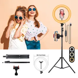 12-Inch Video Light Kit With 63" Adjustable Tripod — Studio-Grade Ring Lighting for Live Streaming, Makeup Tutorial Fill Light & YouTube Videos Universal Phone Holder Included  Designed for March Madness, Spring Break, World Cup & Easter Content Creation