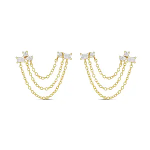 Diamond Drape Double Studs