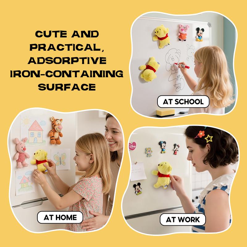 MINISO Disney Stitch Plush Strawberry Bear Magnetic Winnie the Pooh Refrigerator Magnet Decoration MINISO Disney Stitch Plush Strawberry Bear Magnetic Winnie the Pooh Refrigerator Magnet Decoration