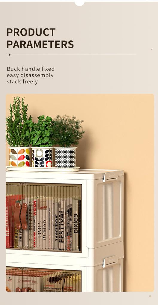 ONAIL Foldable Storage Box with Lid Stackable Household Organiser in Cream White for Kitchen Bedroom Bathroom & Warehouse Large Capacity L XL XXL Sizes