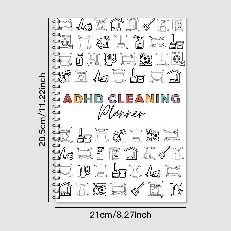 ADHD Cleaning and Organizing Toolkit, Weekly &Monthly &Annual Cleaning Checklist Notebook,Household CleaningSchedule, Organizing Tipsand Chore Planner, ADHD OfficeAccessories