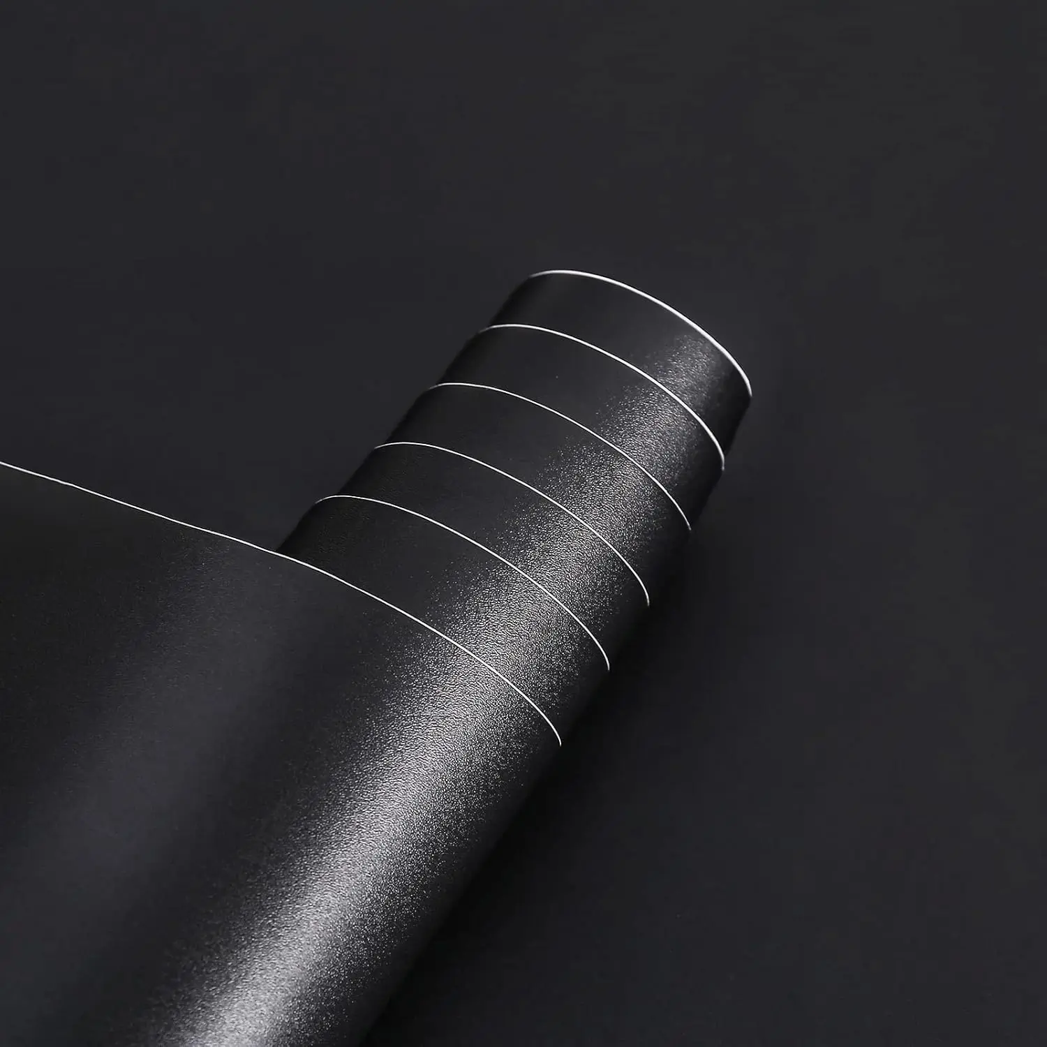 Matte Black Temporary Auto-Adhesive Vinyl Contact Paper Wallpaper, 11.8in x 100in Gloss PVC Oil-Proof Renter-Friendly, Repositionable DIY in Minutes for Furniture, Countertop