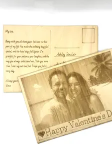 Personalized Wooden Valentine Postcard – Custom Photo & Message – Mailed to Your Valentine