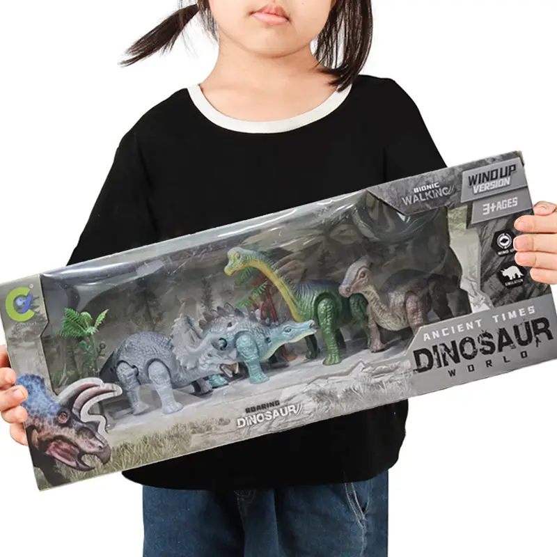 Unisex 4-Piece Articulated Dinosaur Action Figure Toyset - BPA-Free, Educational, Creativity-Boosting Toddler Toys for 3-4 Years, Hands-On Battery-Free Play, Animals & Nature Children Development Toys