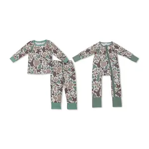 Hunting Season Baby Romper Long-Sleeve Deer Print Sleeper Cozy for Comfortable Wear Toddlers Clothing