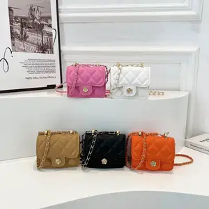 Kids Mini Quilted Crossbody Bag: Trendy Chain Design, Cute & Stylish for Little Fashionistas