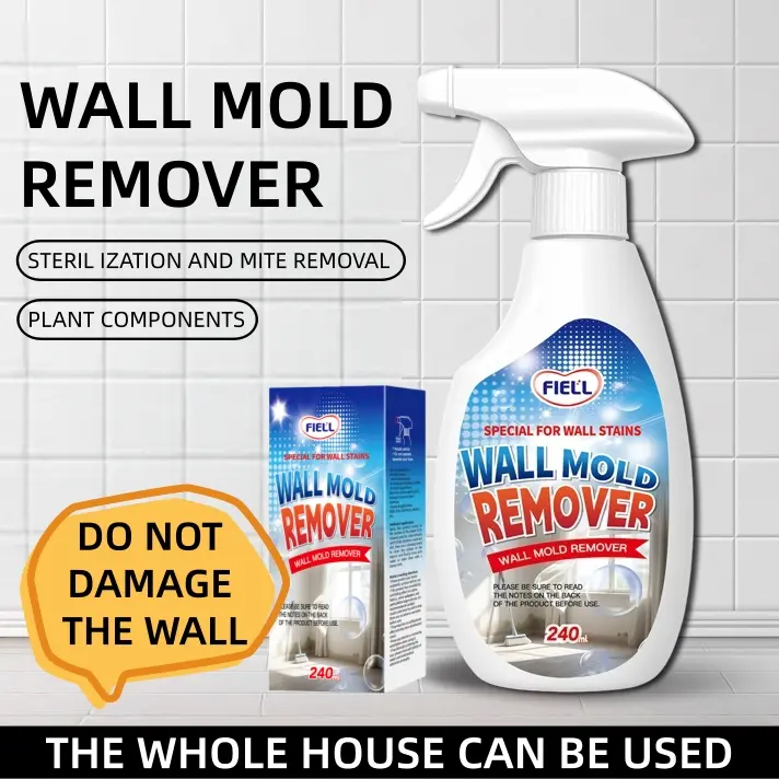 Wall mold remover, 240 ml spray — Cleans visible mold stains, black stains, or surface dirt; specially formulated formula.