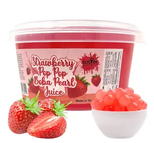 Fusion Select Boba Bursting Bobaz Popping Bobaz Pearls Fruit Tea Snack Toppings (490 Grams, Strawberry)