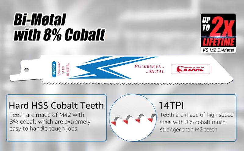 14tpi,6/9 in. Bi-Metal Reciprocating Saw Blade For Metal Cutting Tool Heavy Duty