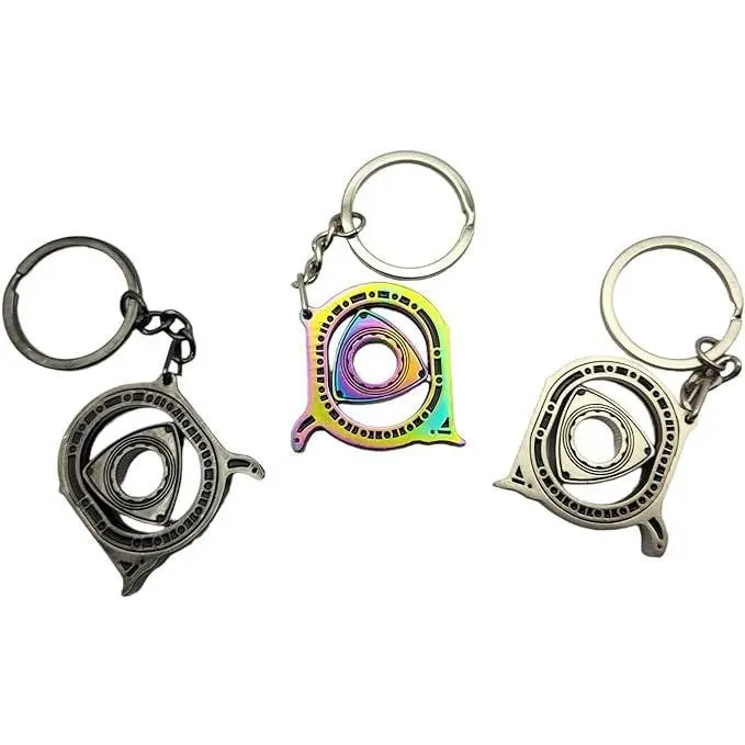 Medium Rotary Engine Cutout Stainless Steel Keychain for Mazda RX7-RX8, Lightweight Cool Automotive Car Interior Accessory Key Ring, Cool Keychains, Lightweight Keychain