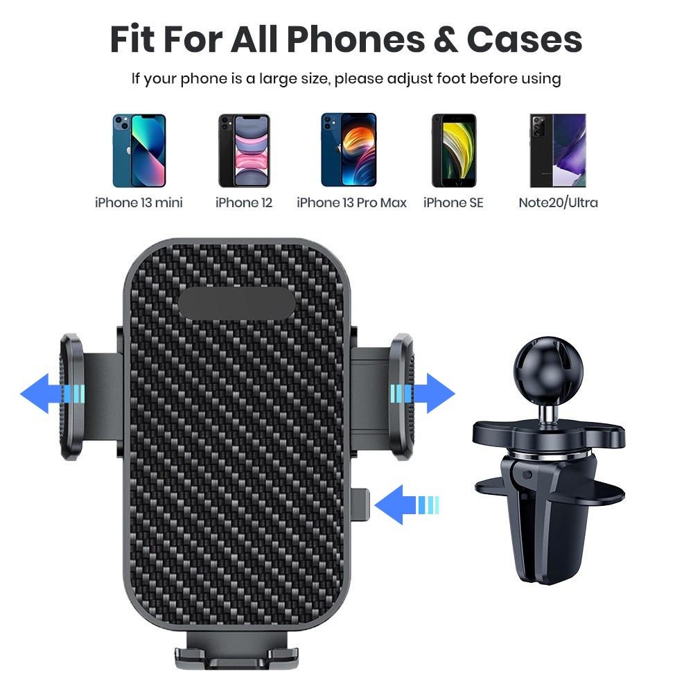 360° Rotation Navigation Holder Carbon Fiber Car Air Vent Clip On Phone Mount, One-Touch Release, Shockproof Phone Holder Stand, Universal Fit for iPhone 11-17 Series Samsung S20-S24 Series Google Pixel 4-7 Series All 4-7" Smartphones 360° Rotation Navigation Holder Carbon Fiber Car Air Vent Clip On Phone Mount, One-Touch Release, Shockproof Phone Holder Stand, Universal Fit for iPhone 11-17 Series Samsung S20-S24 Series Google Pixel 4-7 Series All 4-7" Smartphones