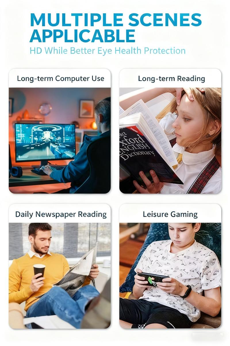 Presbyopia Glasses with Smart Auto-Zoom Feature Anti-Blue Light Protection for Computer TV Reading Comfortable Wear Soft Silicone Pads Polyresin