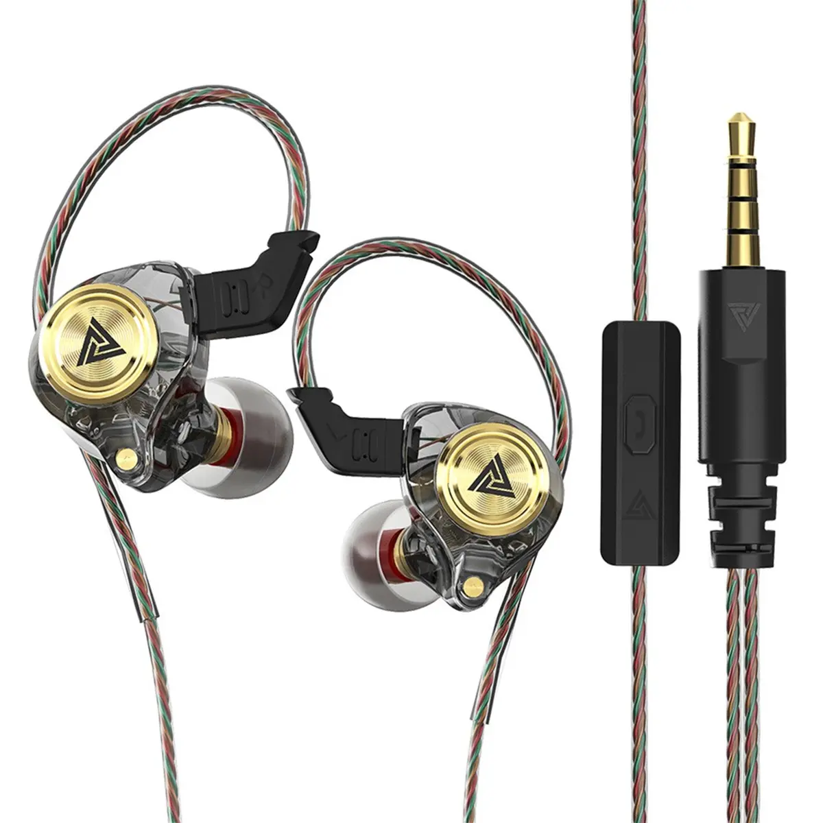 QKZ AK3 Portable Wired In-Ear Earphone, Wired Headphones With Mic, HiFi Subwoofer Noise Cancelling Wired Earphones for Game Sports, Electronic Audio Earbud in-ear monitor HiFi Heavy