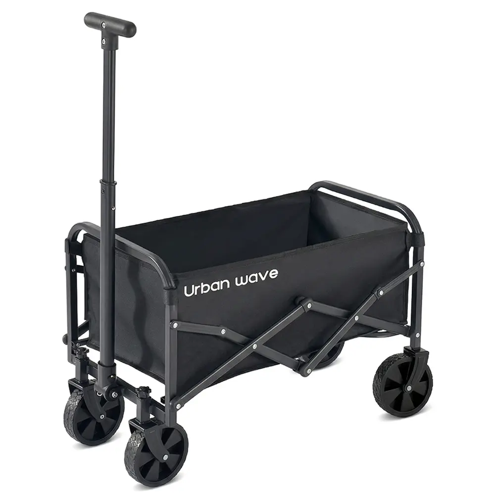 Collapsible Wagon with Wheels, 220 lbs Wagons Carts Foldable Wagon Cart with Flexible Handle, Lightweight Portable Folding Utility Grocery Shopping Cart for Grocery Sports Garden Camping