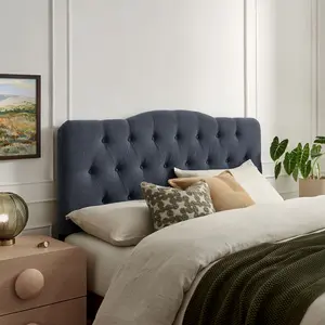 Annabel Premium Linen Blend King Headboard in Denim
