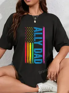 100% Cotton Ally Dad Ally LGBTQ T-Shirt