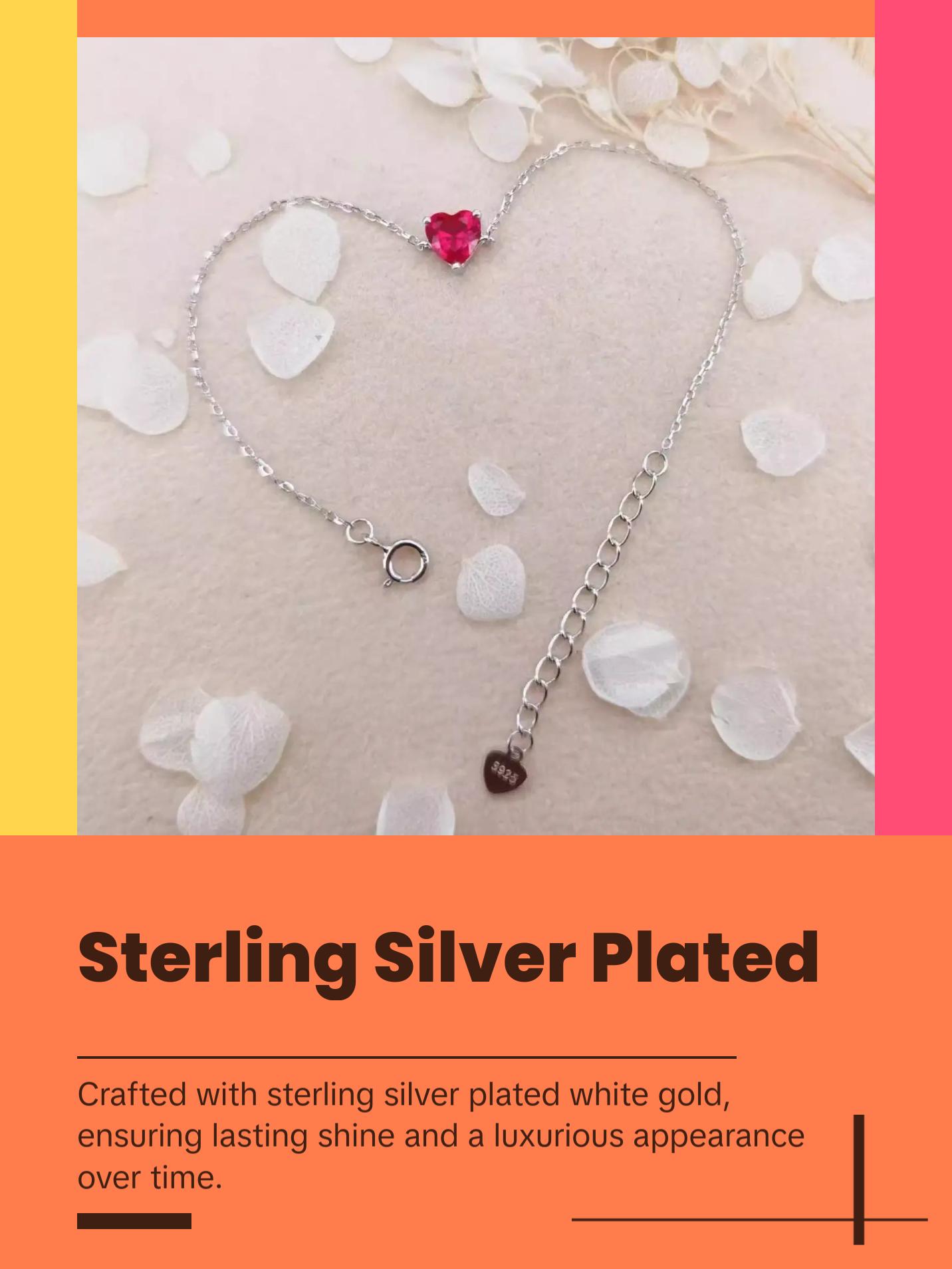 1 ct Heart Style Ruby Earring Studs / Bracelet