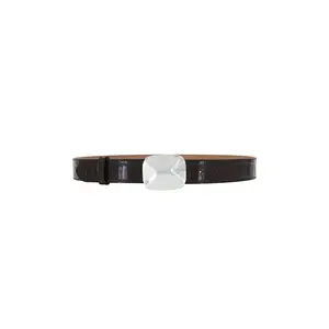 B-Low the Belt Isaac Croco Belly in Chocolate & Silver