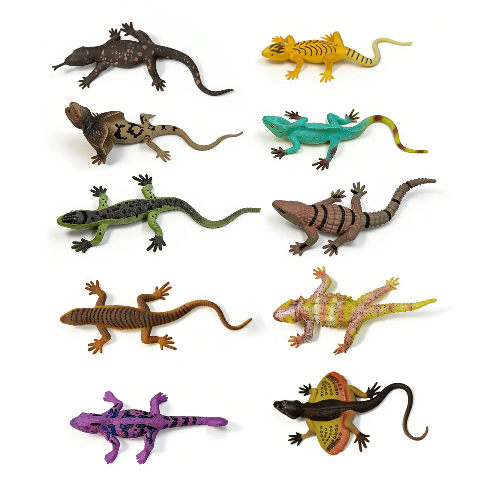 10-Piece Retro Simulation Lizard Action Figures Collector Set, Bright Colors, Unique Shapes, Sensory Toy for Home Collection & Desk Display, Ideal Easter Basket Stuffers & Birthday Presents for Kids