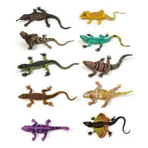 Simulation Retro Lizard 10-piece Ornament Model Toy, suitable for home collection and desk display. The lizard has bright colors and unique shapes, making it an excellent gift for both boys and girls.