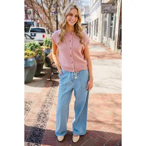 Mauve sleeveless button down cardigan