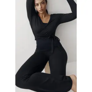 H&M Brushed jersey wrap top