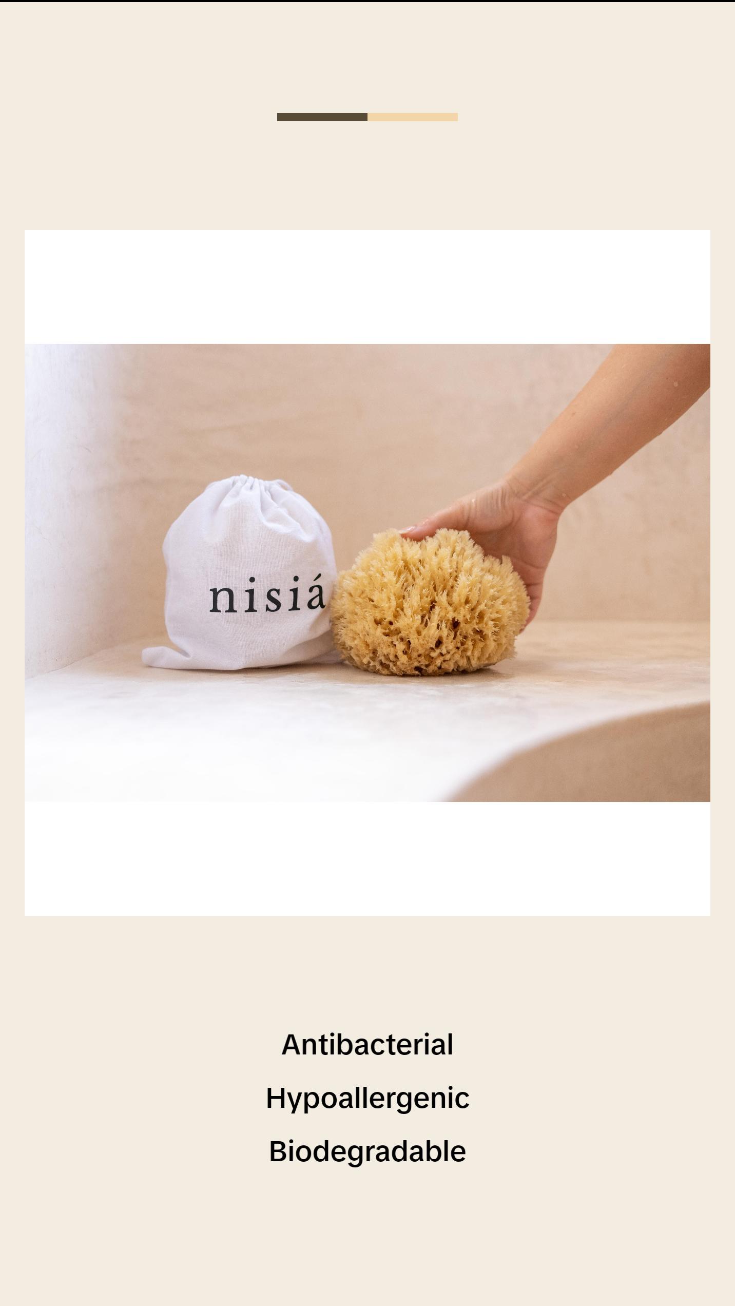 ATMÓS SPONGE - Nisiá 100% Natural Sea Sponge For Baths & Shower - Cleansing & Dry Brushing, Skincare